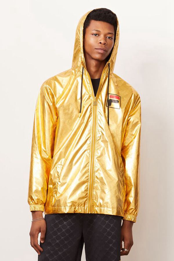 Fila Gustas Long Wind Men's Jackets - Gold,NZ 167-64821